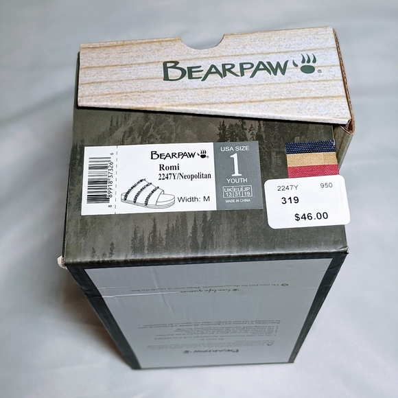 NWT BearPaw Sandals Girls Size 1 - Picture 4 of 5